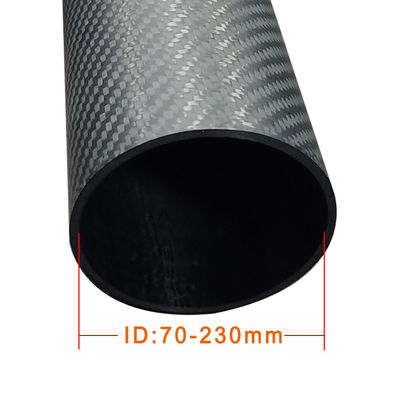 Tubo de fibra de carbono de patrón 3K para debajo de 120 ° C en acabado mate 180 mm 200 mm 230 mm