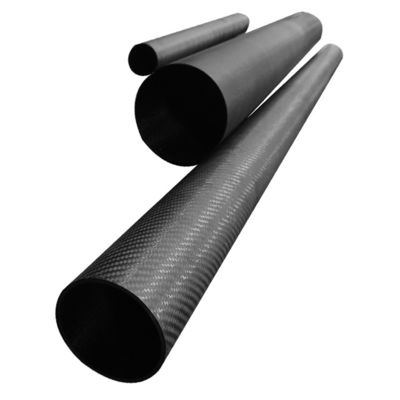 Tubo de fibra de carbono de patrón 3K para debajo de 120 ° C en acabado mate 180 mm 200 mm 230 mm