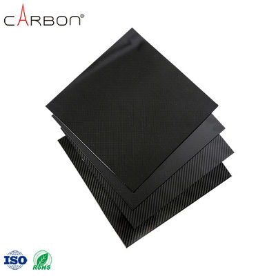 Placa de chapa de fibra de carbono termoplástica de patrón 12K para soporte de arco en color negro