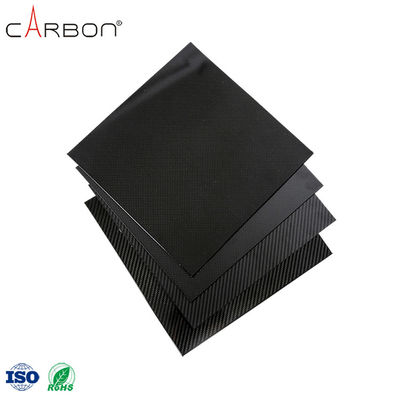 Placa de chapa de fibra de carbono termoplástica de patrón 12K para soporte de arco en color negro