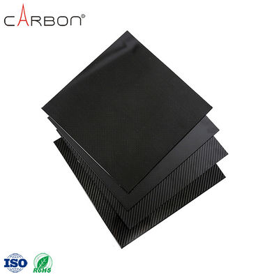 Placa de chapa de fibra de carbono termoplástica de patrón 12K para soporte de arco en color negro