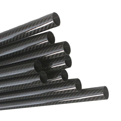 Tubos de fibra de carbono aceptables para OEM con resina epoxi y material de fibra de carbono 3K
